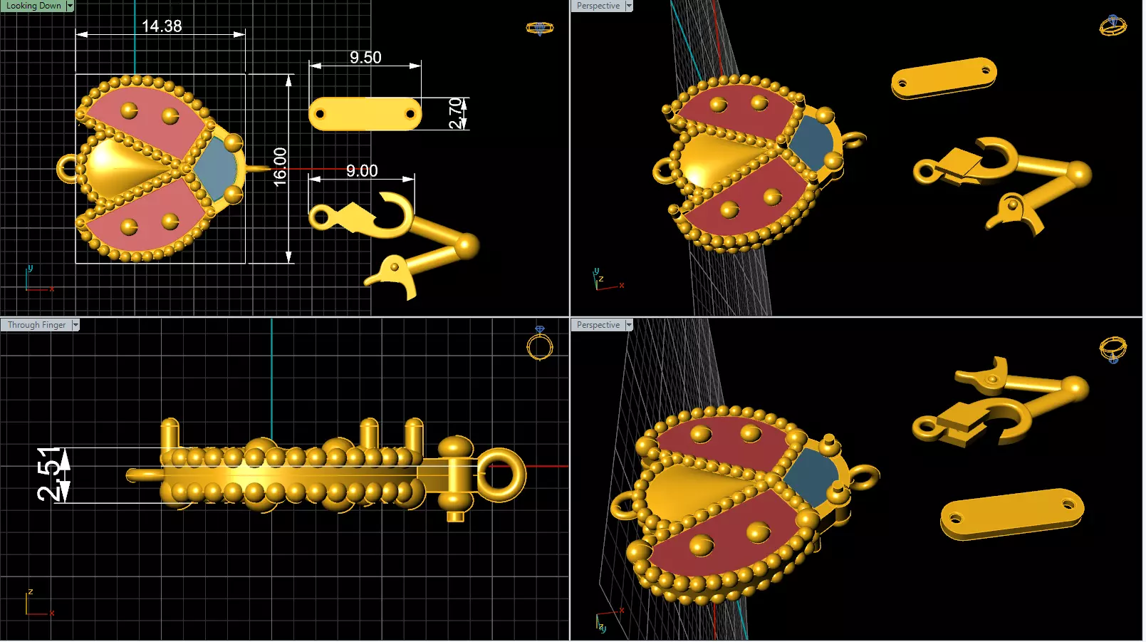 ladybug bracelet 3D print model