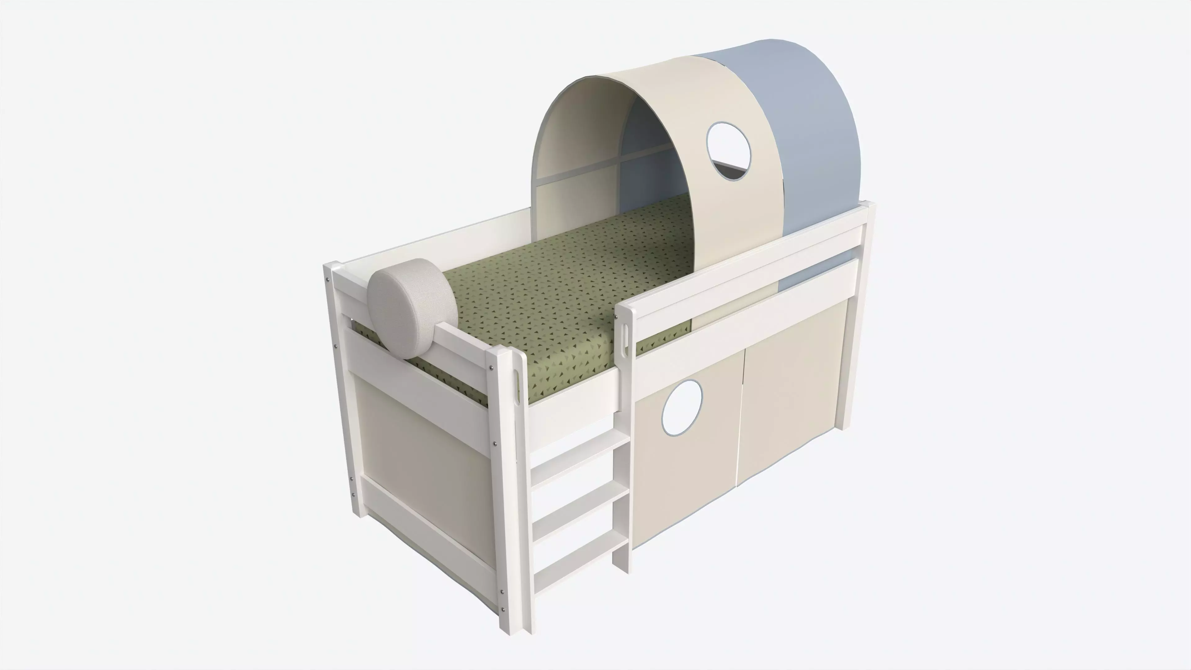 Cilek Montes Loft Bed with Canopy-tunnel 3D model_0