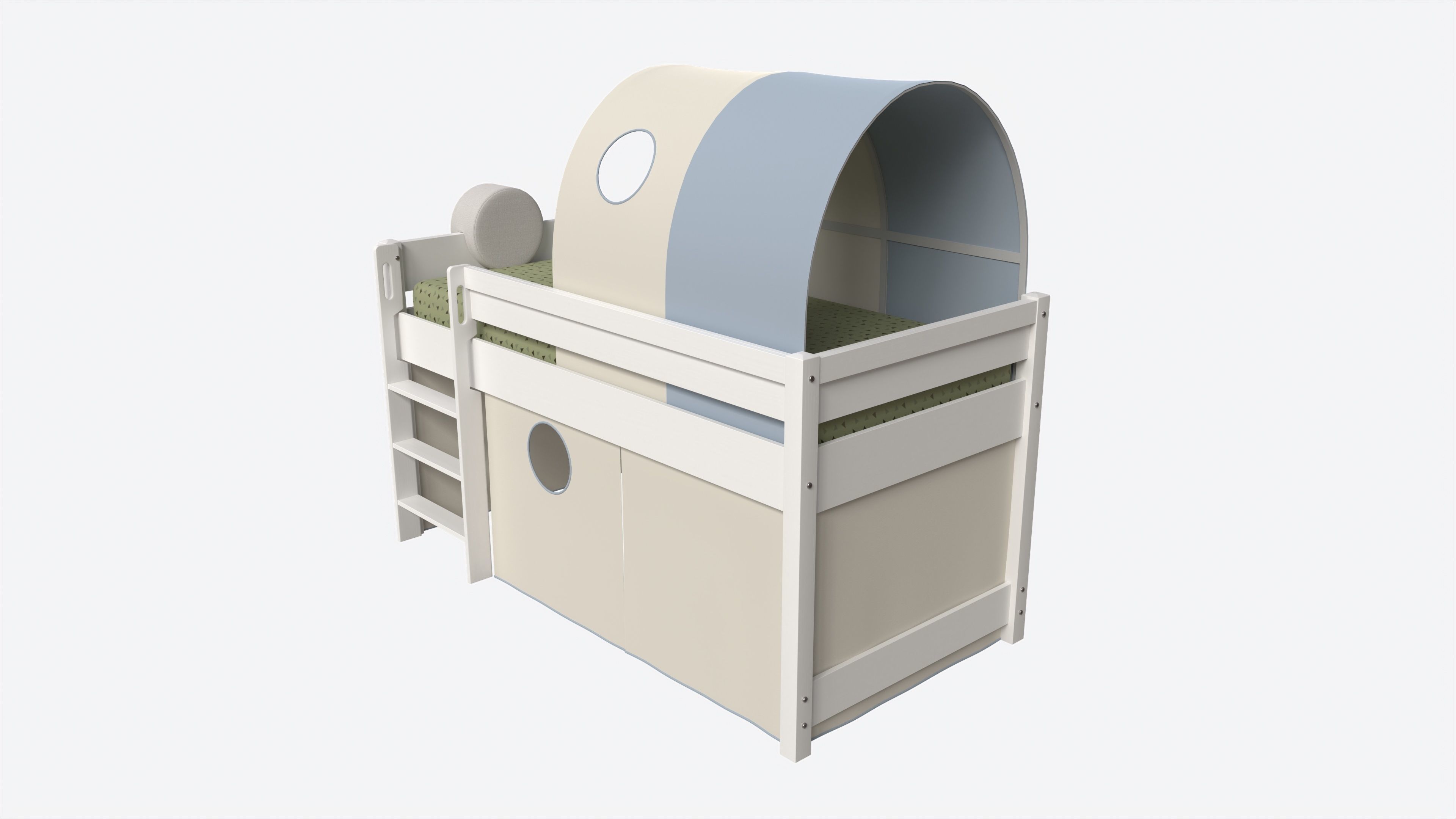 Cilek Montes Loft Bed with Canopy-tunnel 3D model_1