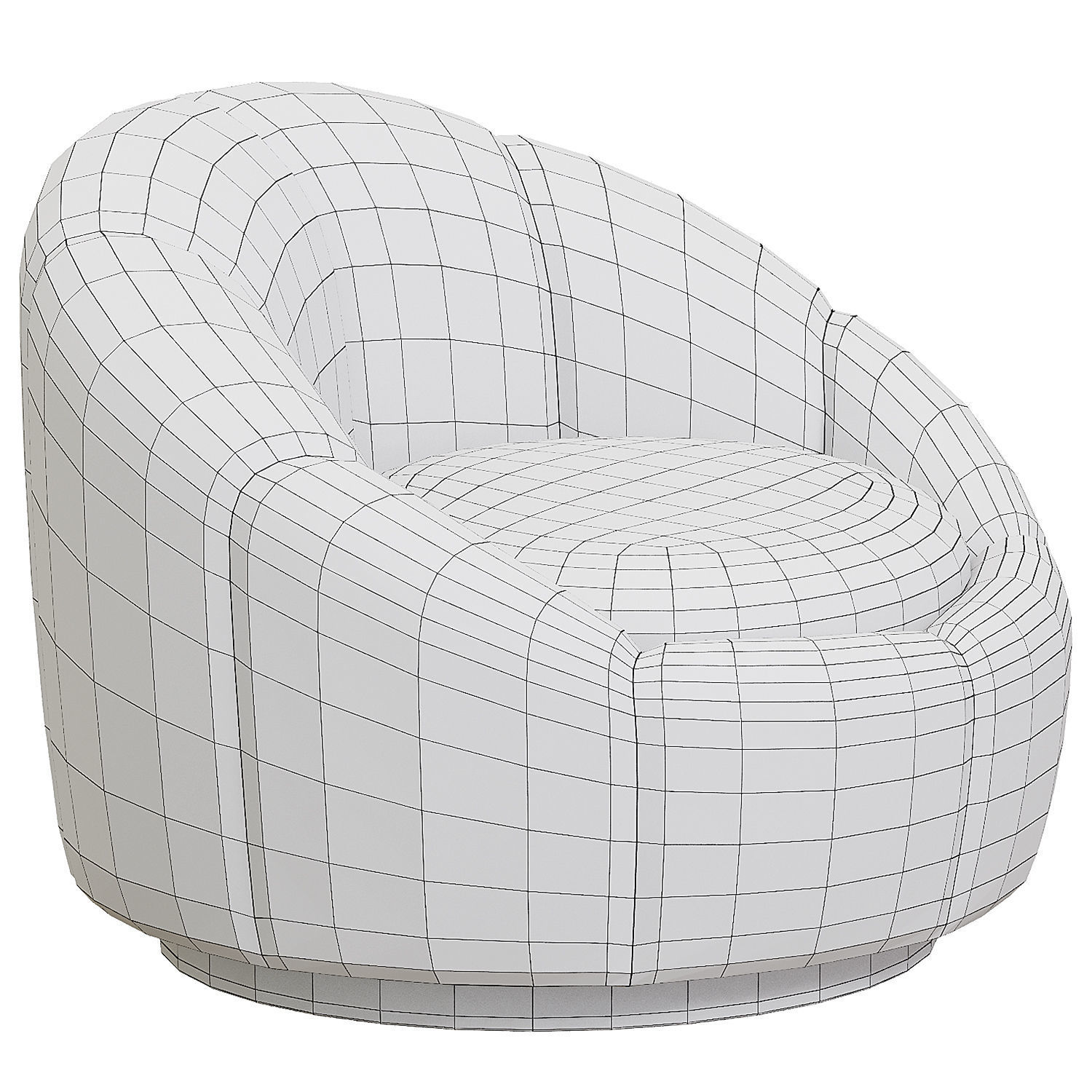 Inger Swivel Chair Low-poly 3D model_3