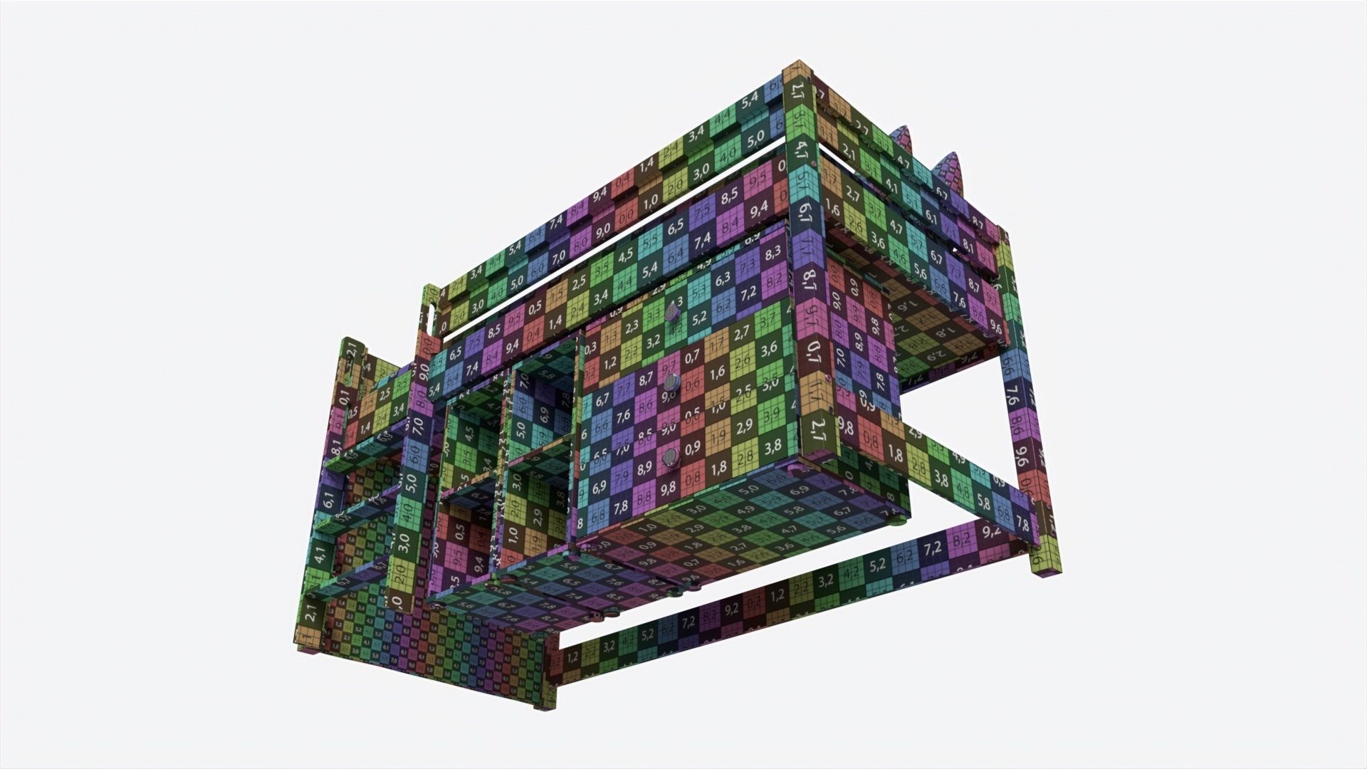 Cilek Montes Loft Bed with Dresser and Shelves 3D model_9