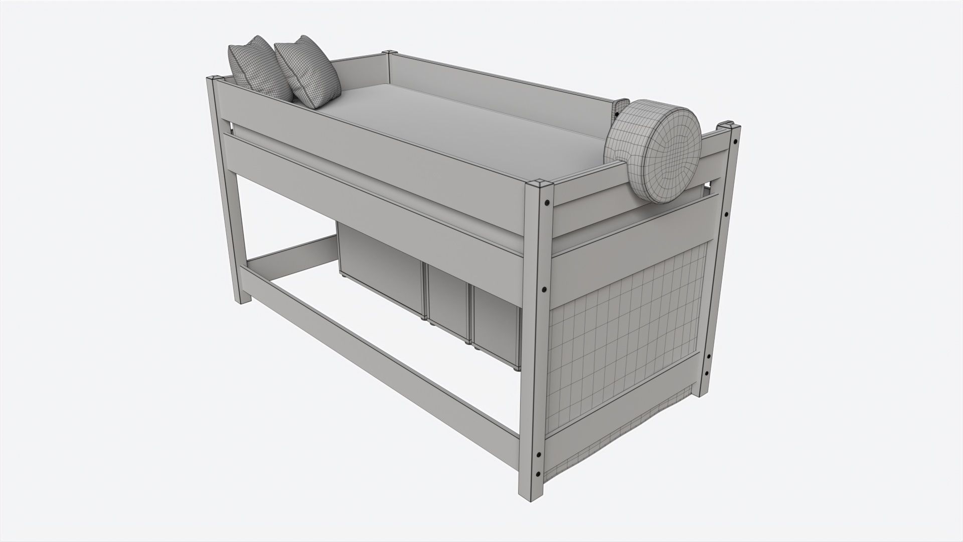 Cilek Montes Loft Bed with Dresser and Shelves 3D model_6