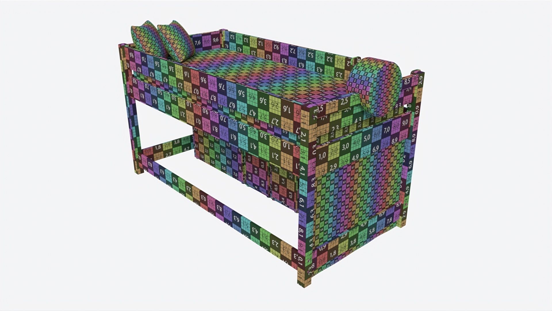 Cilek Montes Loft Bed with Dresser and Shelves 3D model_8