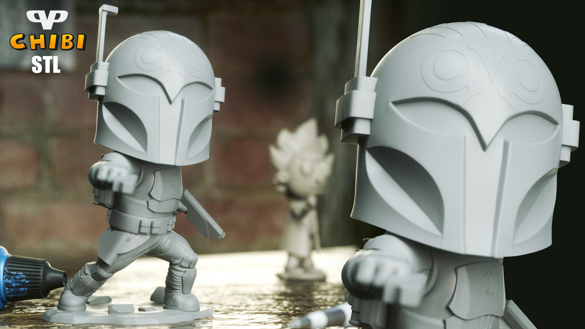 Bo-Katan Kryze Chibi STL for 3D Printing ChibiSTL 3DXM 3D print model_2
