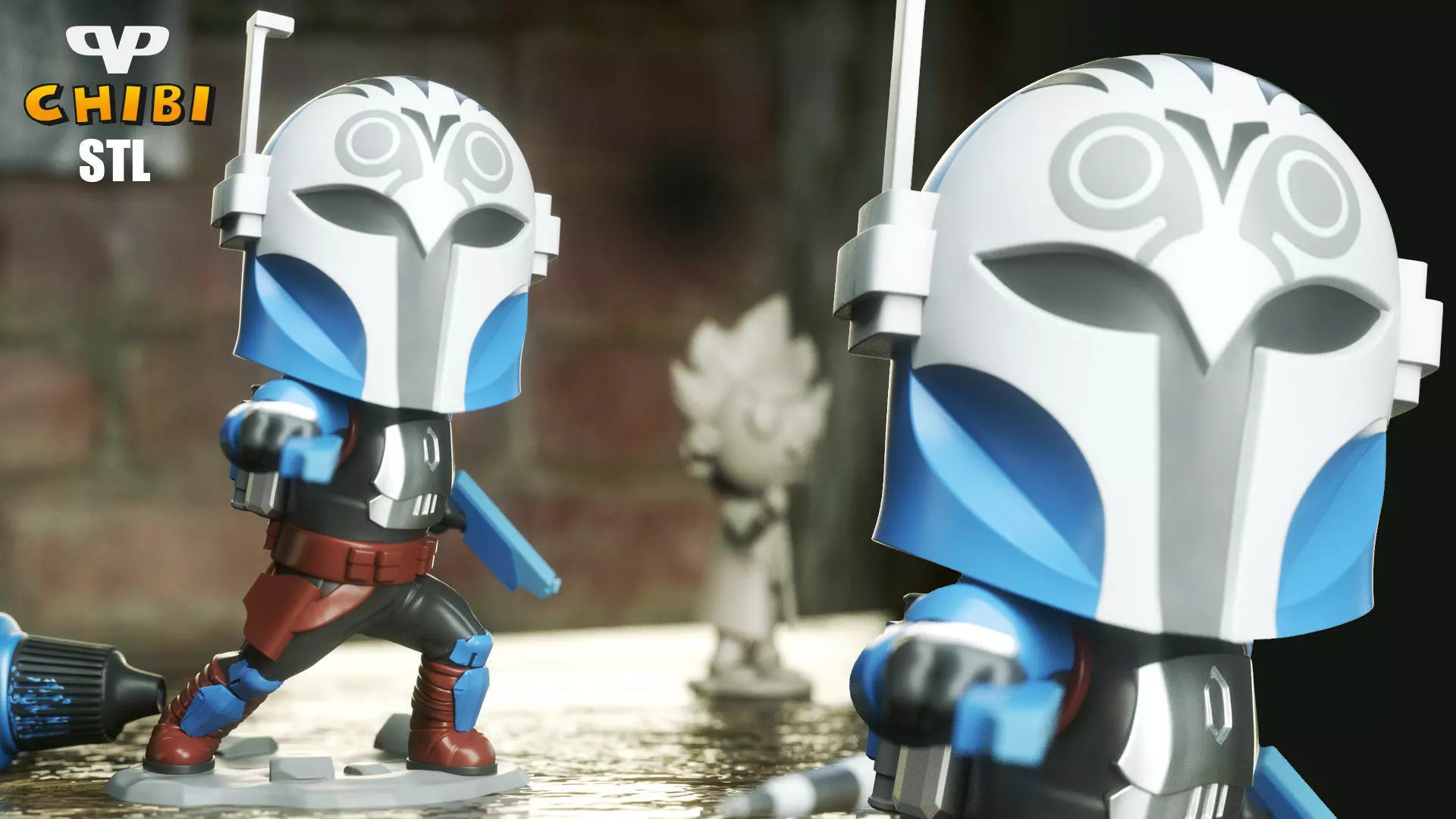 Bo-Katan Kryze Chibi STL for 3D Printing ChibiSTL 3DXM 3D print model_0