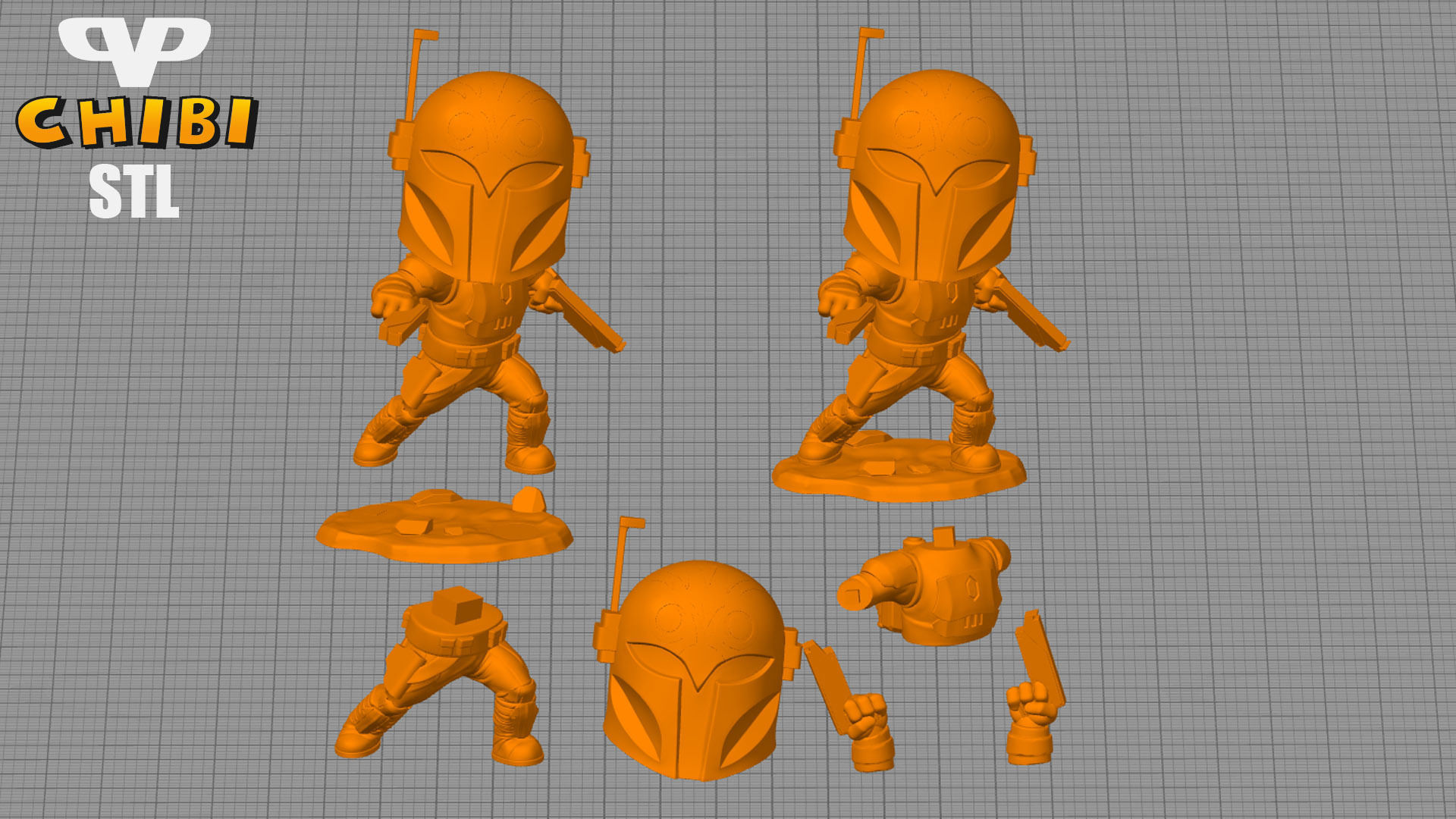 Bo-Katan Kryze Chibi STL for 3D Printing ChibiSTL 3DXM 3D print model_1