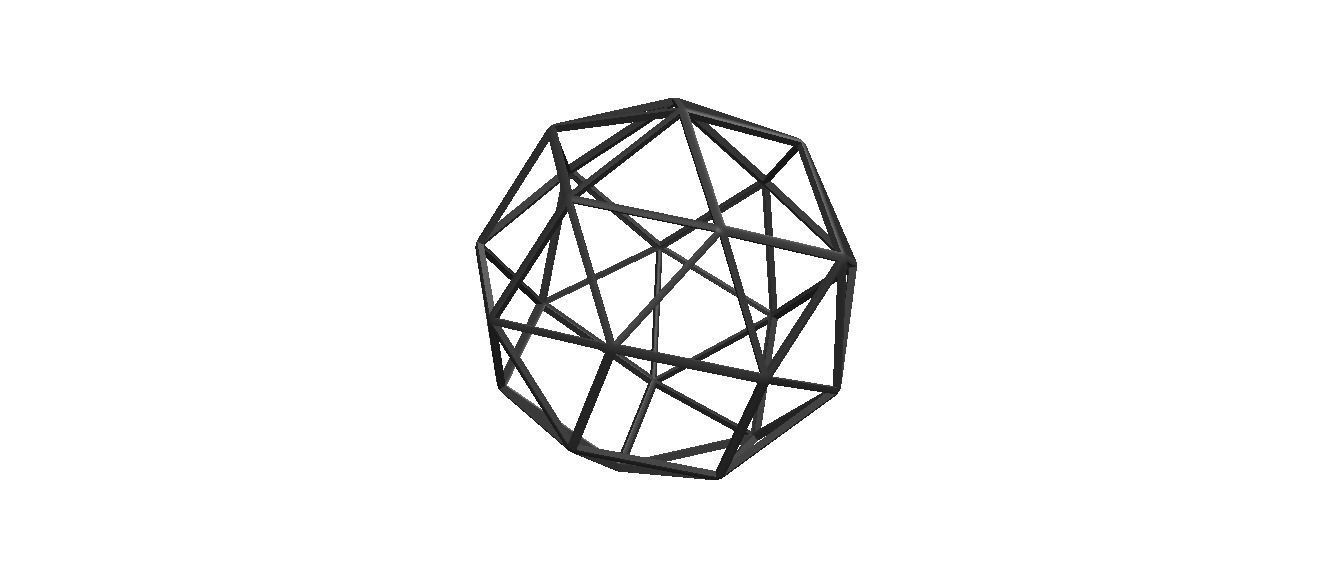 Wireframe Snub Cube 3D print model_29