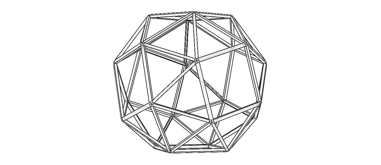 Wireframe Snub Cube 3D print model_39