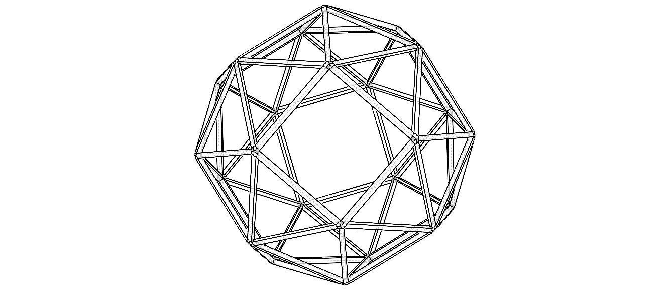 Wireframe Snub Cube 3D print model_15