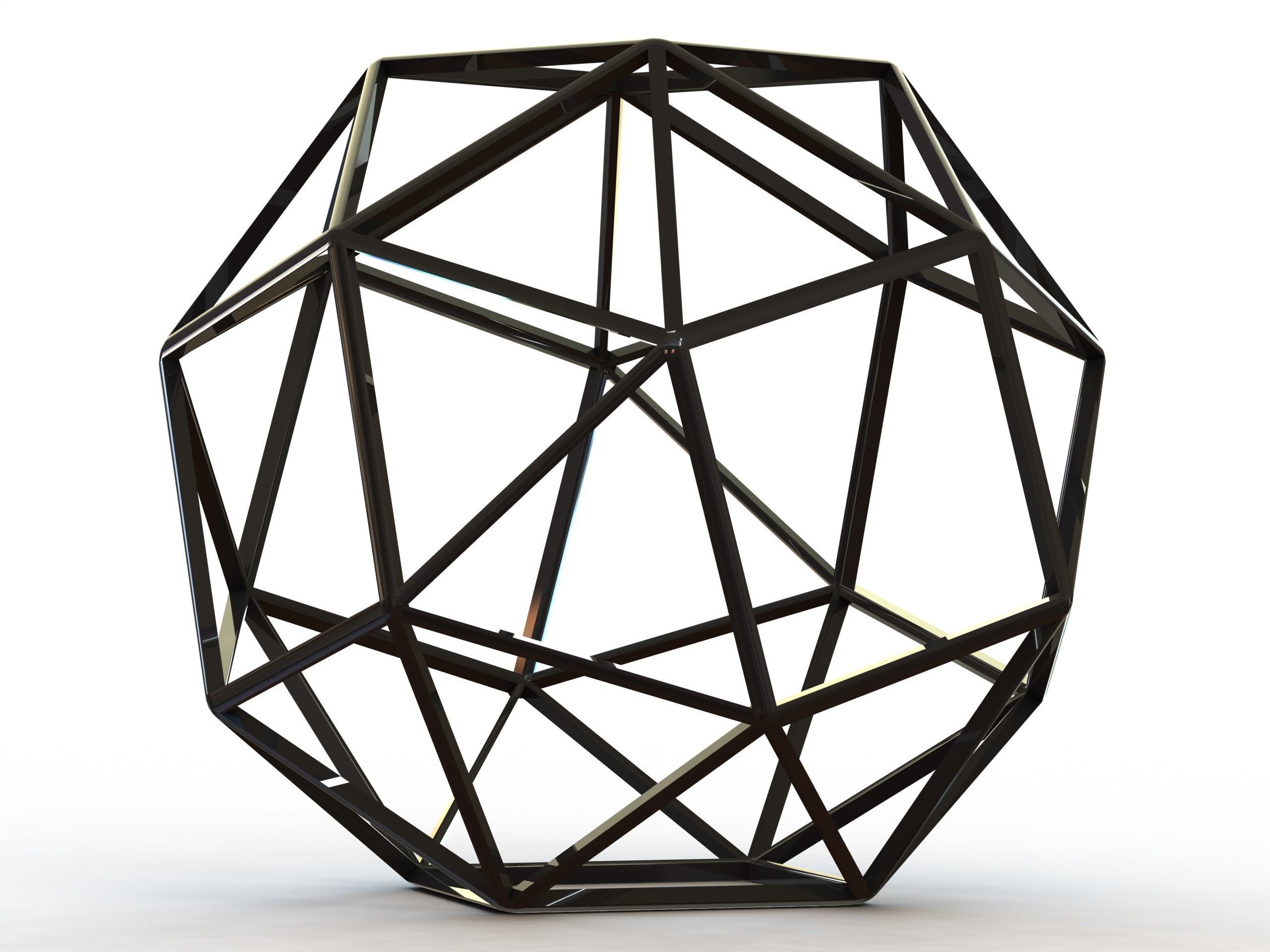 Wireframe Snub Cube 3D print model_1
