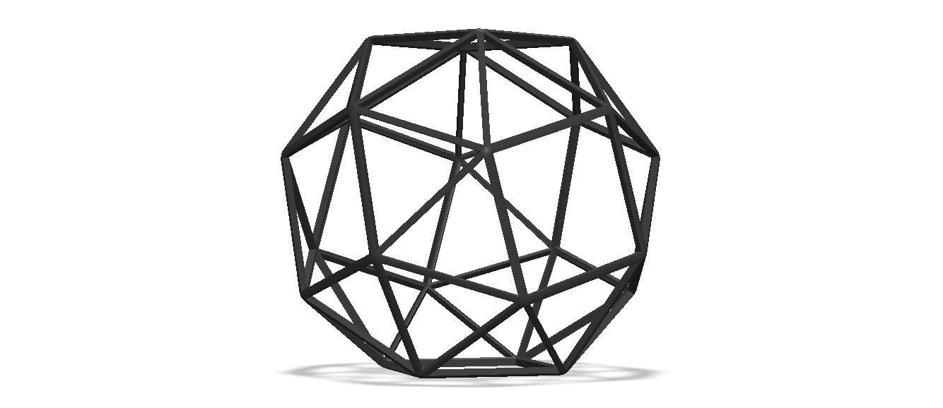 Wireframe Snub Cube 3D print model_41
