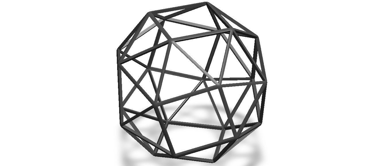 Wireframe Snub Cube 3D print model_13