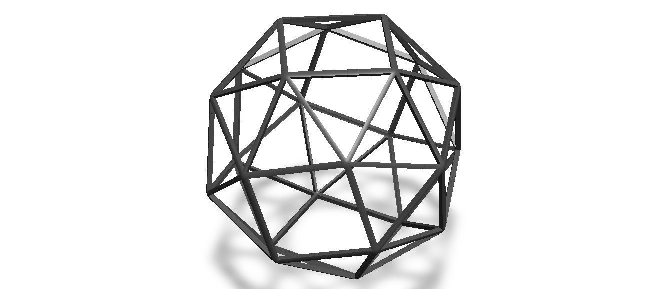 Wireframe Snub Cube 3D print model_9