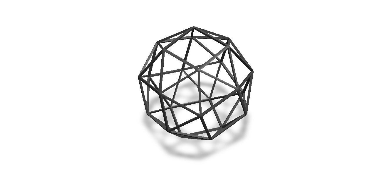 Wireframe Snub Cube 3D print model_21