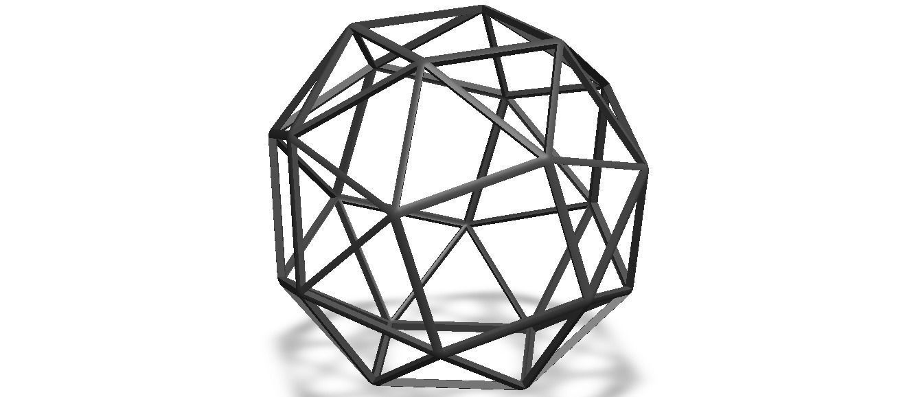 Wireframe Snub Cube 3D print model_5