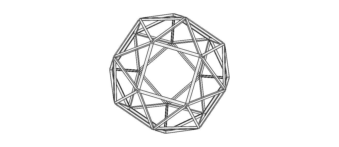 Wireframe Snub Cube 3D print model_31