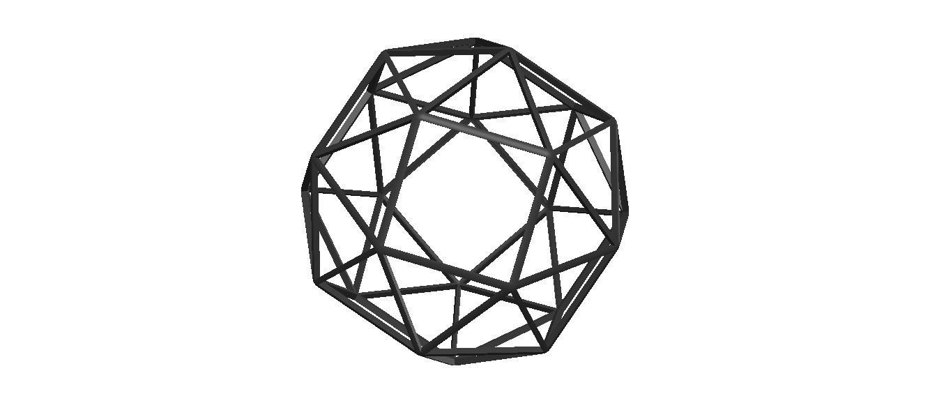 Wireframe Snub Cube 3D print model_33