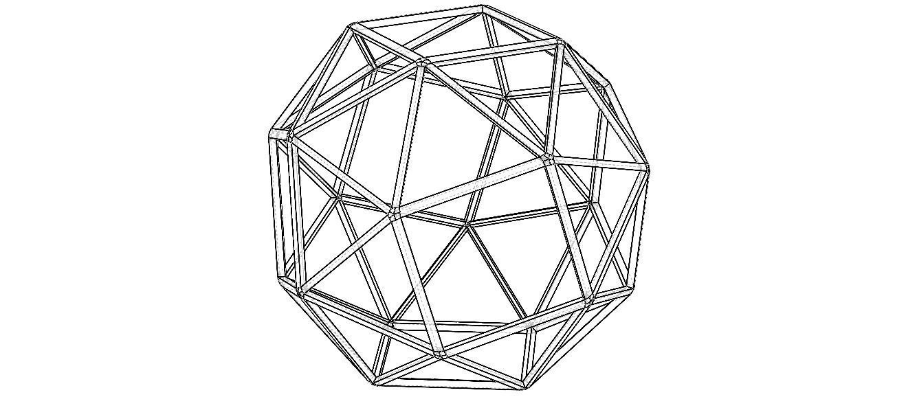 Wireframe Snub Cube 3D print model_3