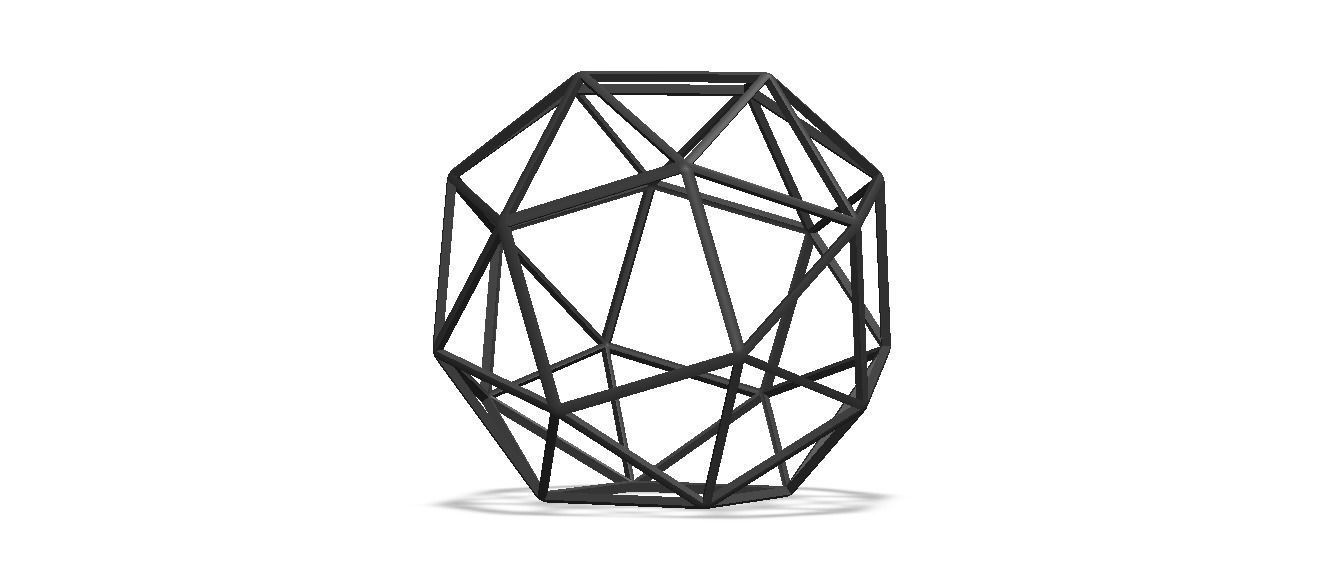 Wireframe Snub Cube 3D print model_37