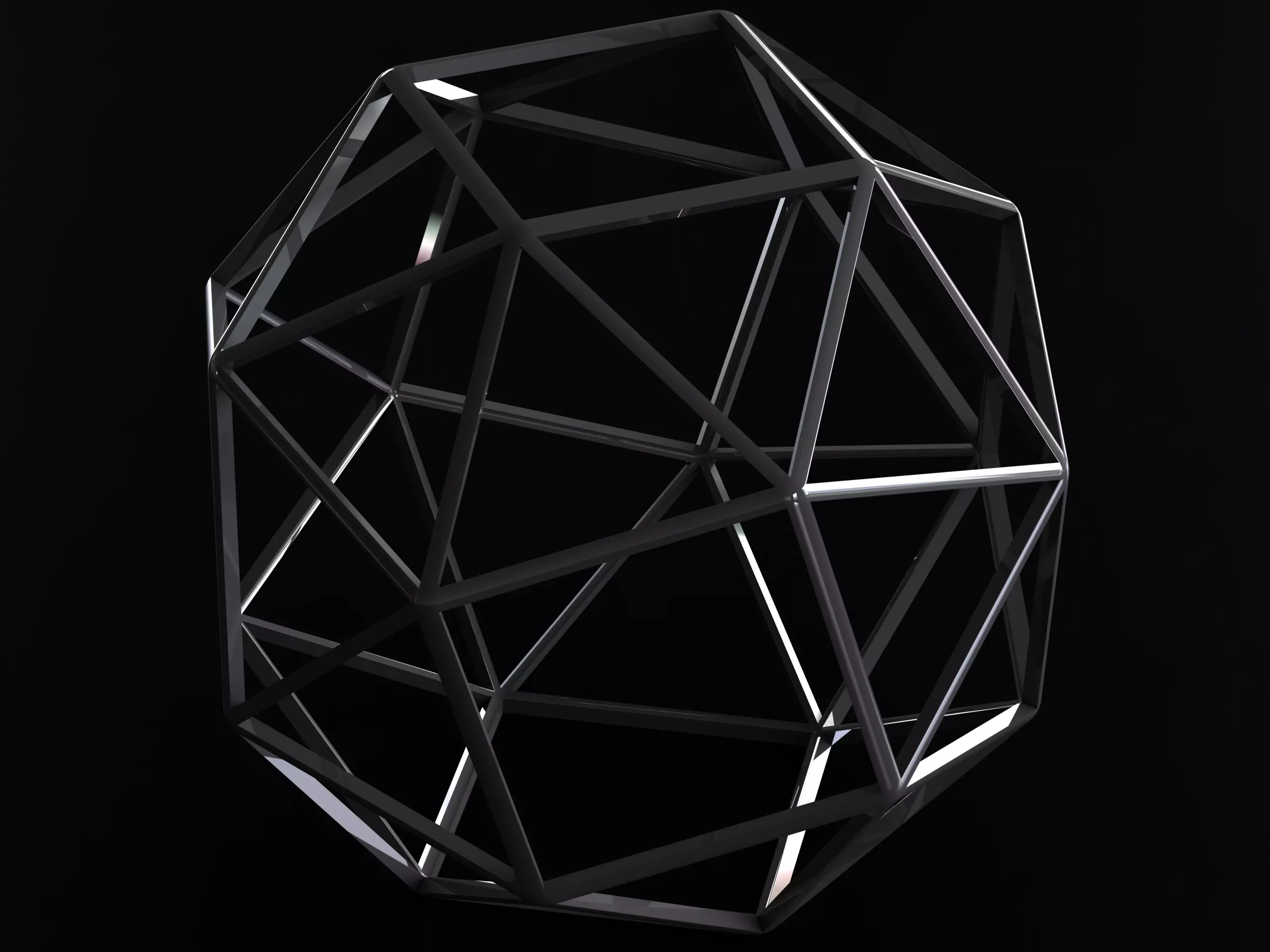 Wireframe Snub Cube 3D print model_0