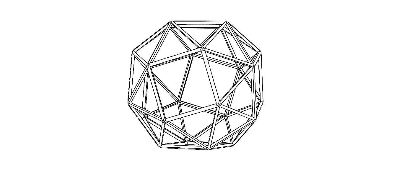 Wireframe Snub Cube 3D print model_34
