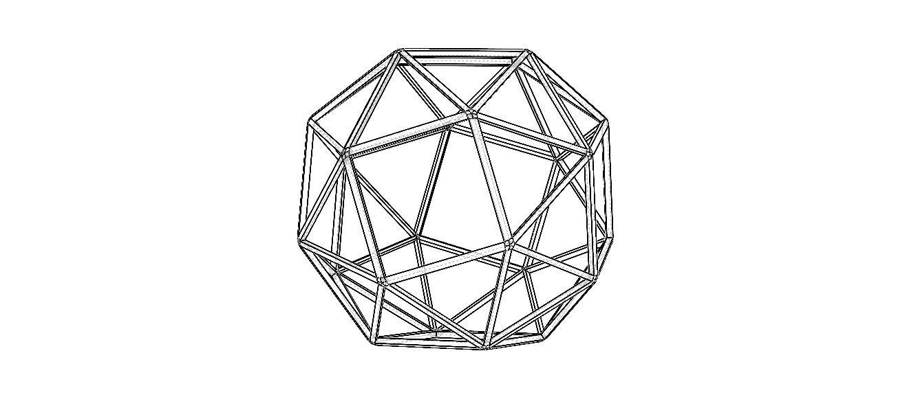 Wireframe Snub Cube 3D print model_35