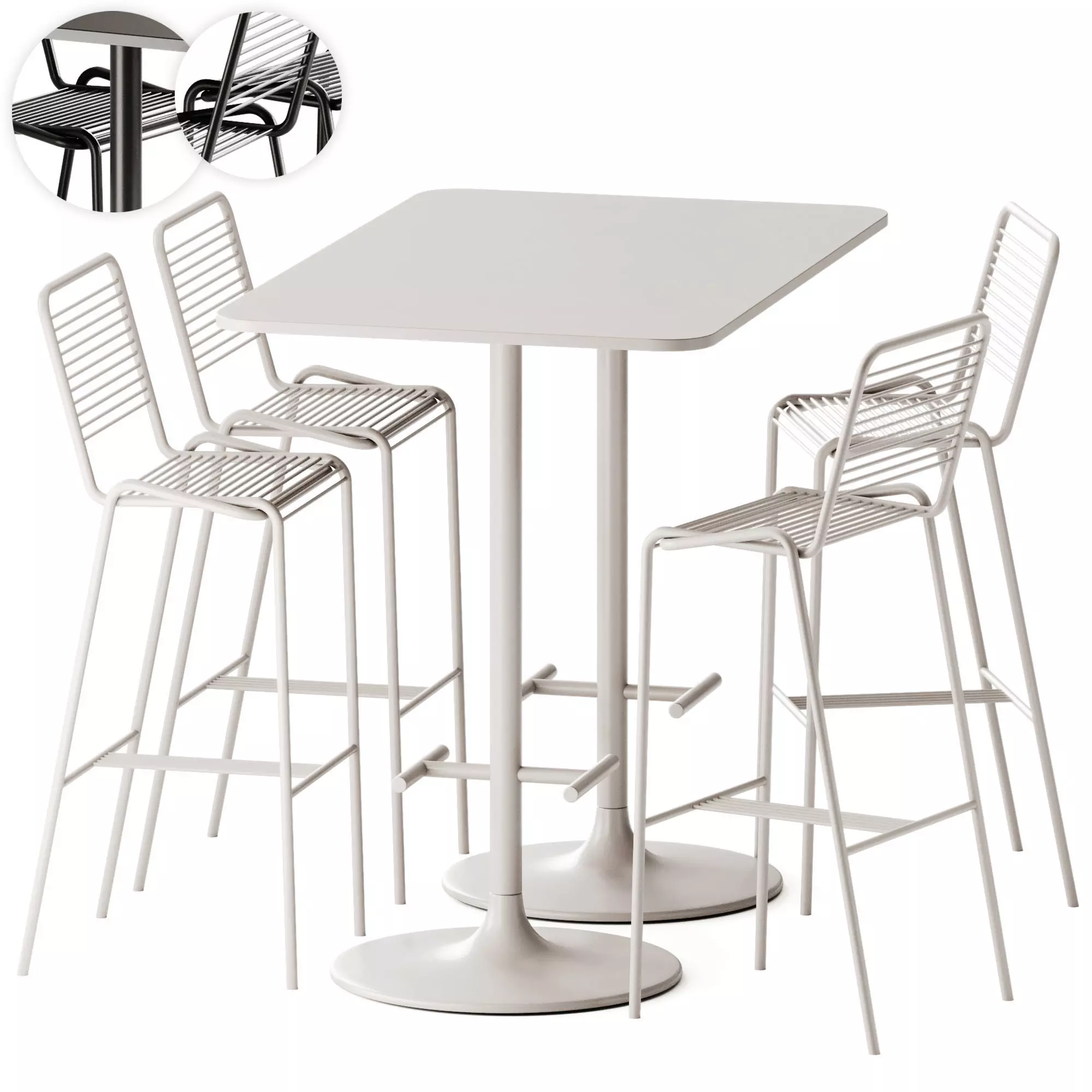 Artu LeTube Bar Stool and Bene Casual High table 3D model_0