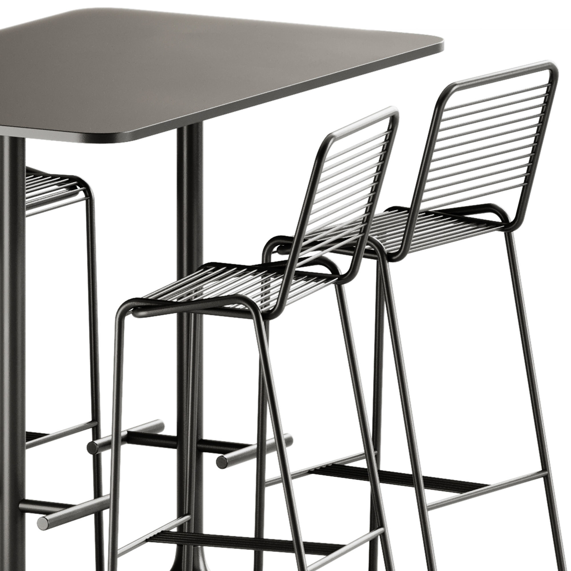 Artu LeTube Bar Stool and Bene Casual High table 3D model_5