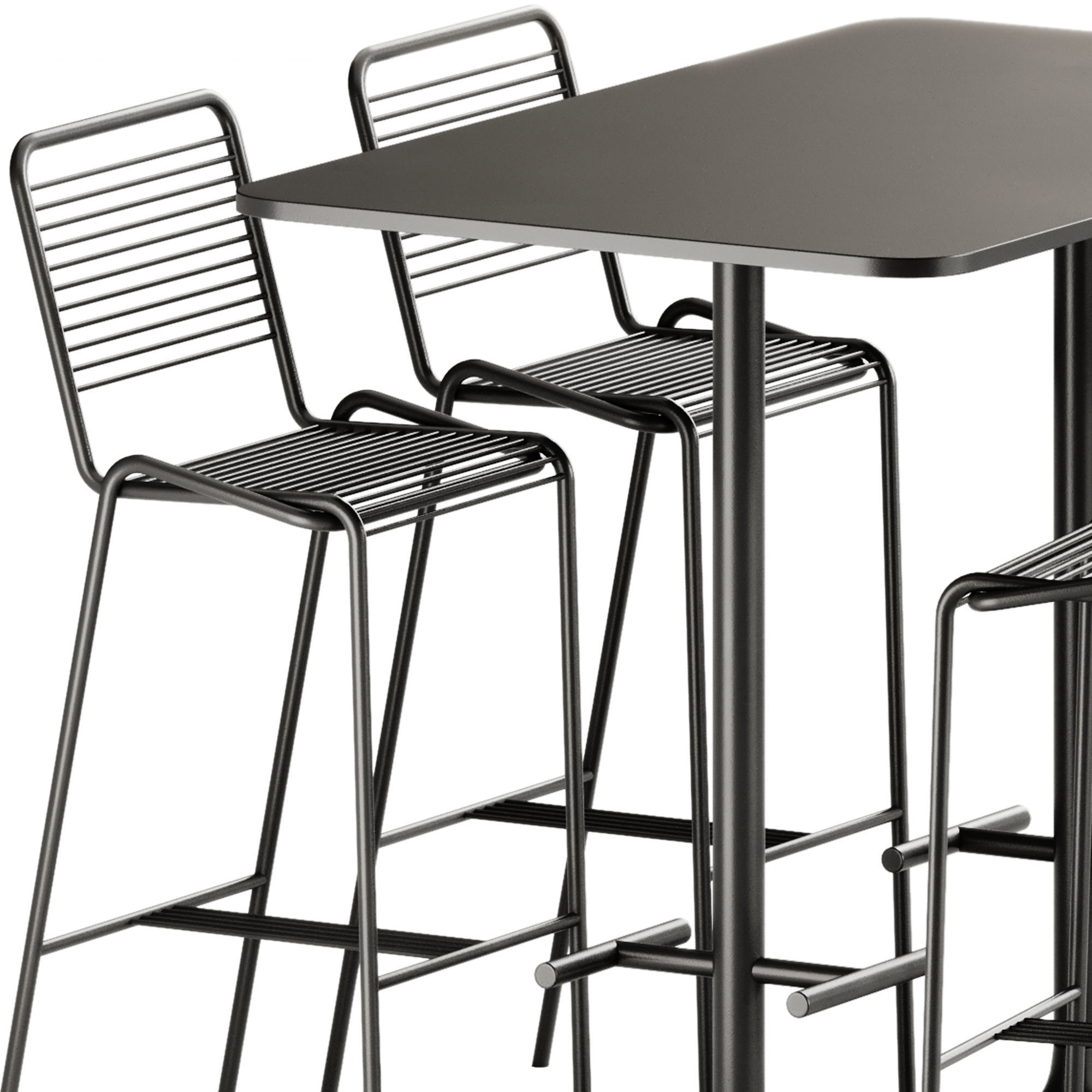 Artu LeTube Bar Stool and Bene Casual High table 3D model_3