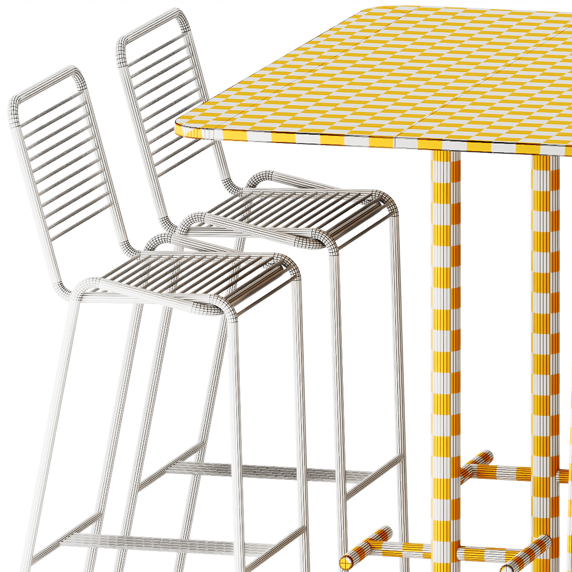 Artu LeTube Bar Stool and Bene Casual High table 3D model_7