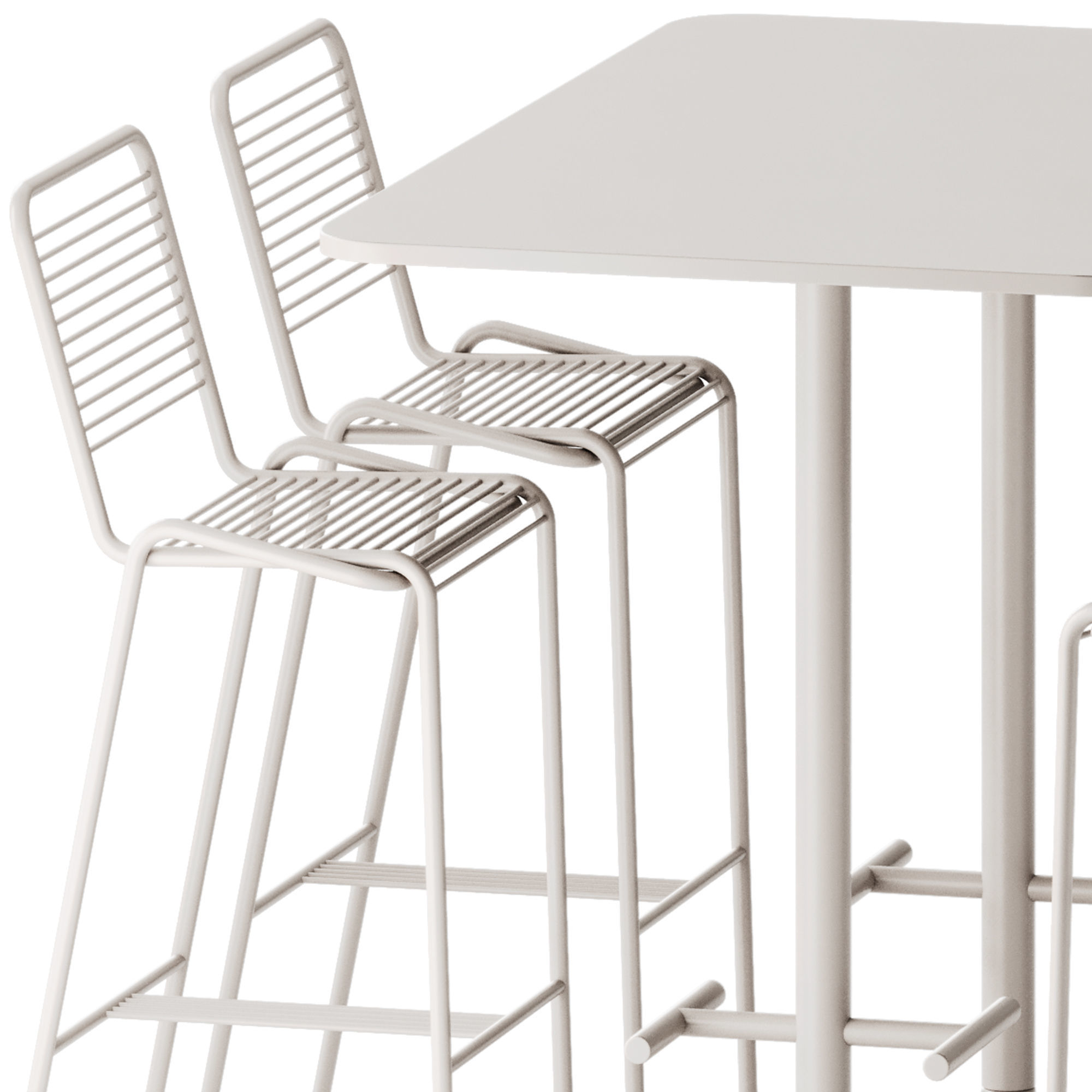 Artu LeTube Bar Stool and Bene Casual High table 3D model_2