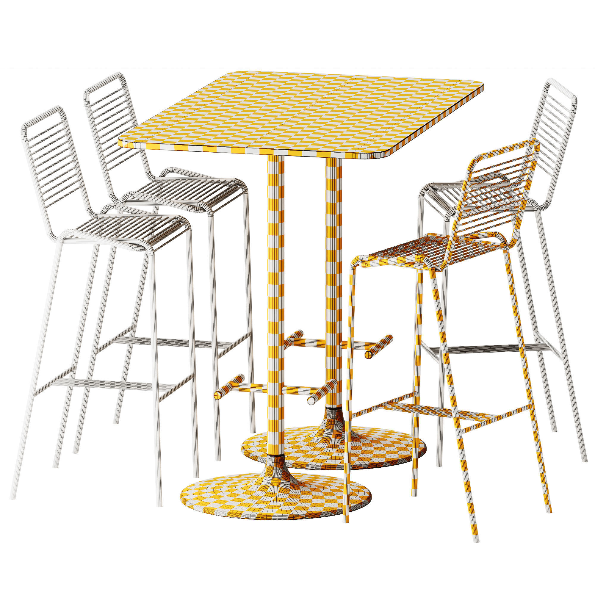 Artu LeTube Bar Stool and Bene Casual High table 3D model_6