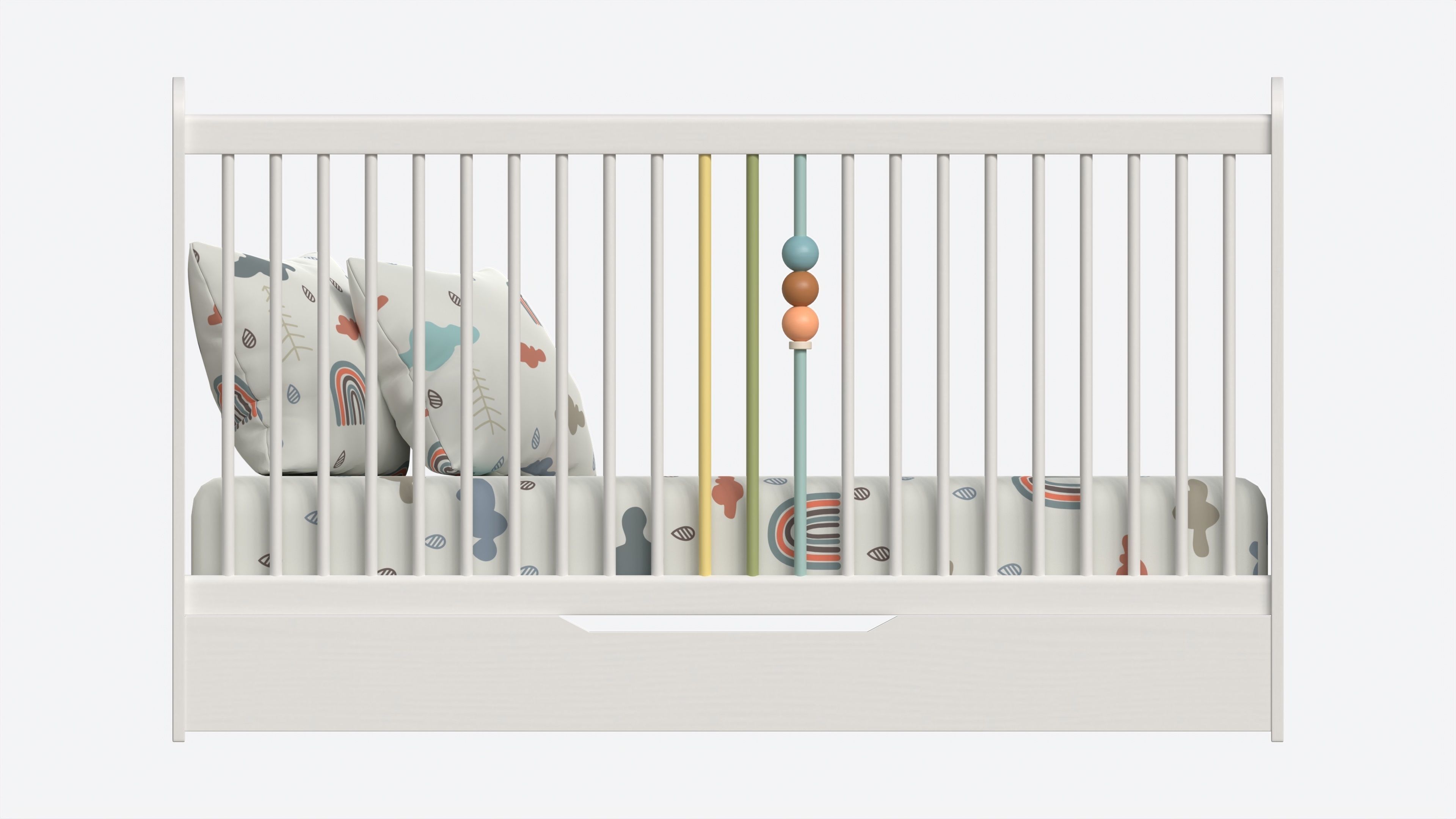 Cilek Montes White Baby Crib 3D model_4