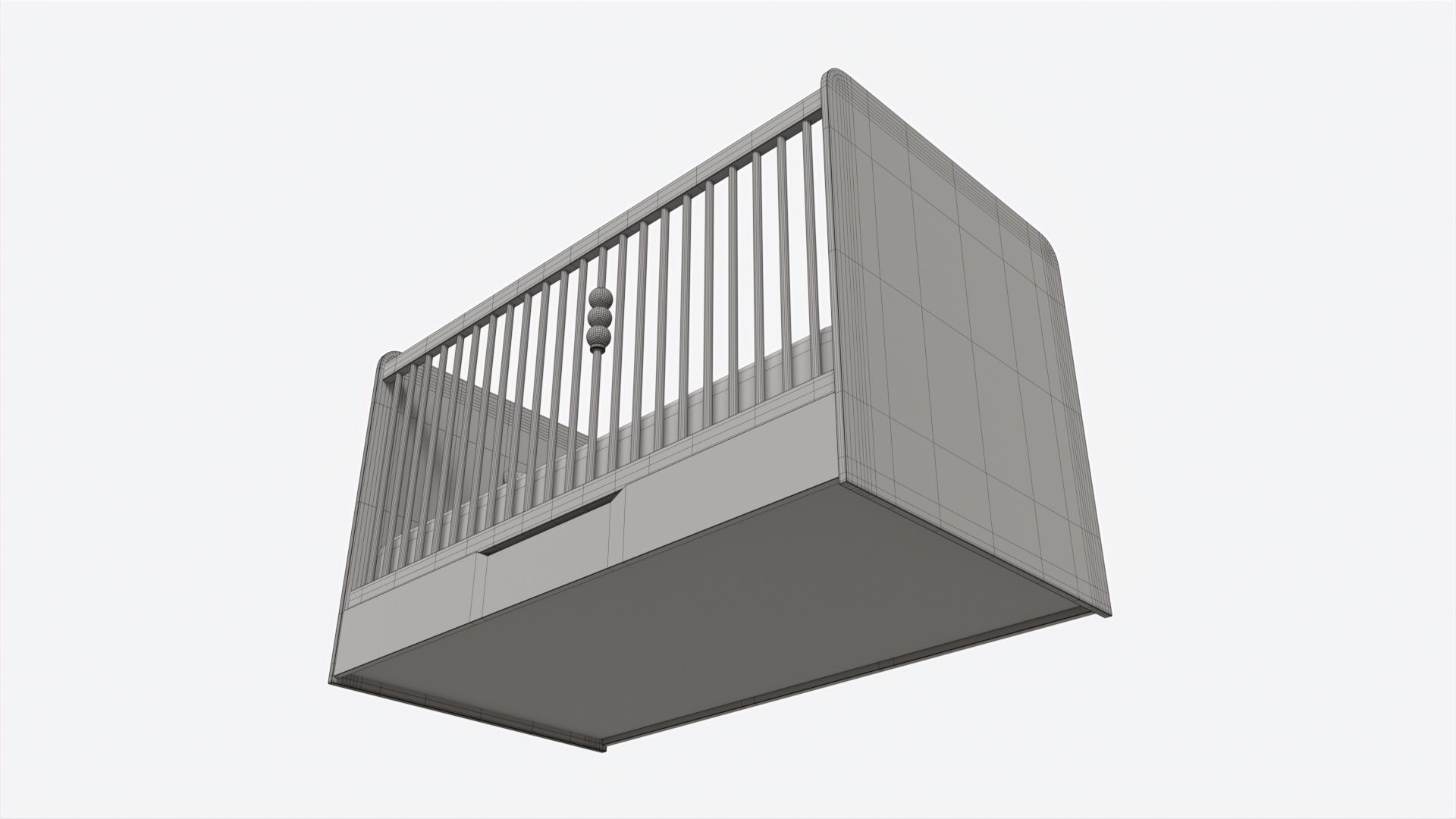 Cilek Montes White Baby Crib 3D model_7