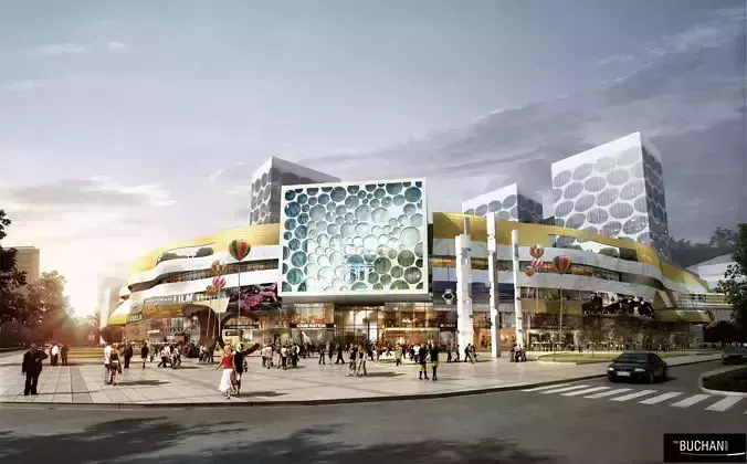 3Dmax fashion city commercial square building 82