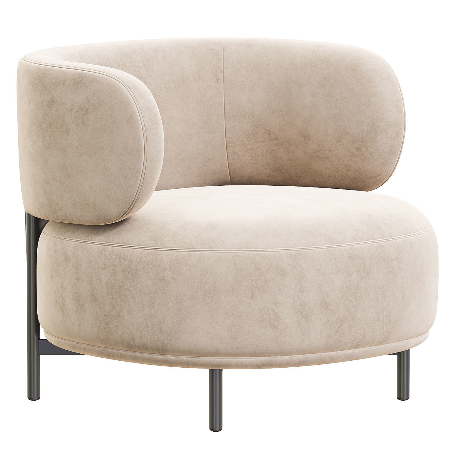 AKIKO LOUNGE Armchair Low-poly 3D model_1