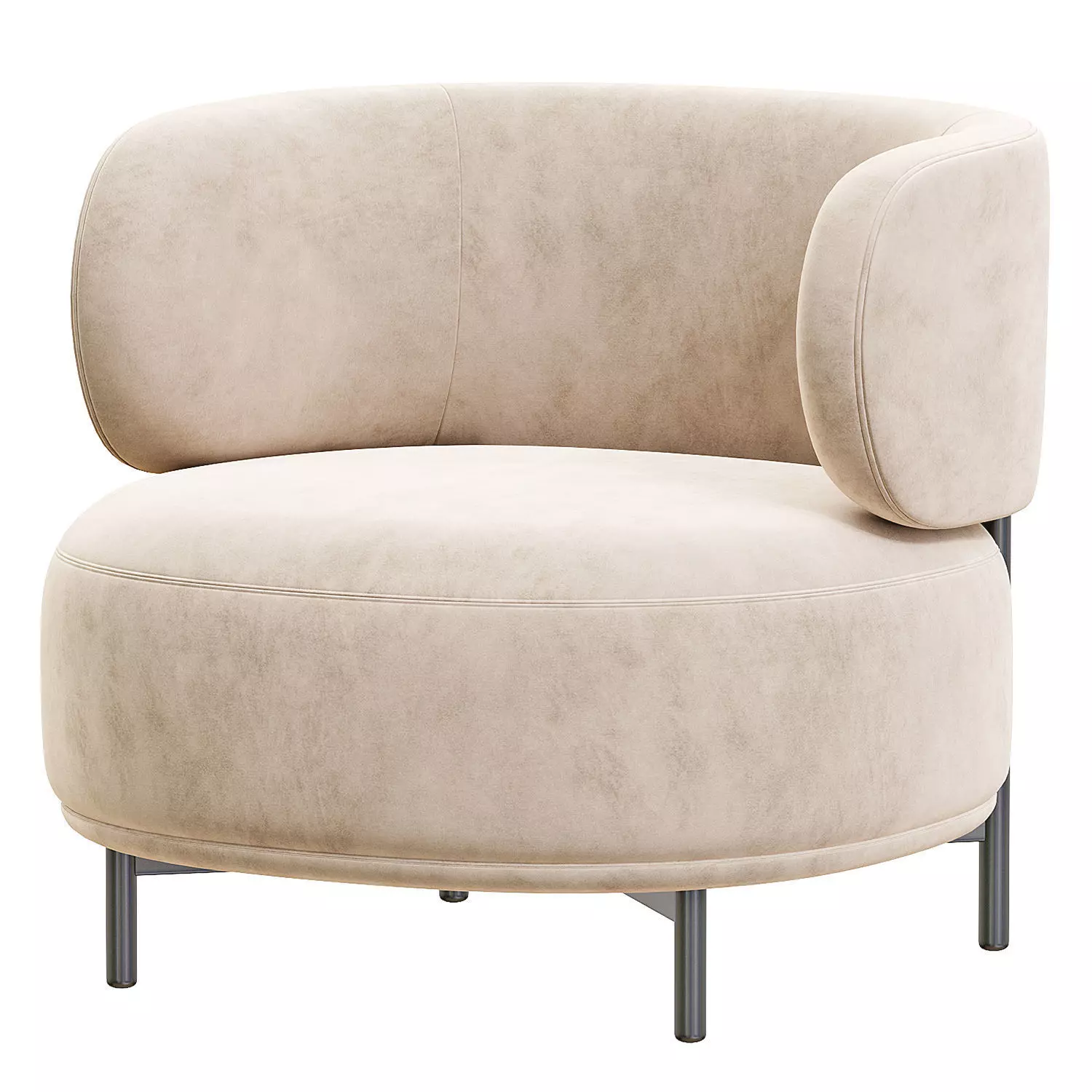 AKIKO LOUNGE Armchair Low-poly 3D model_0