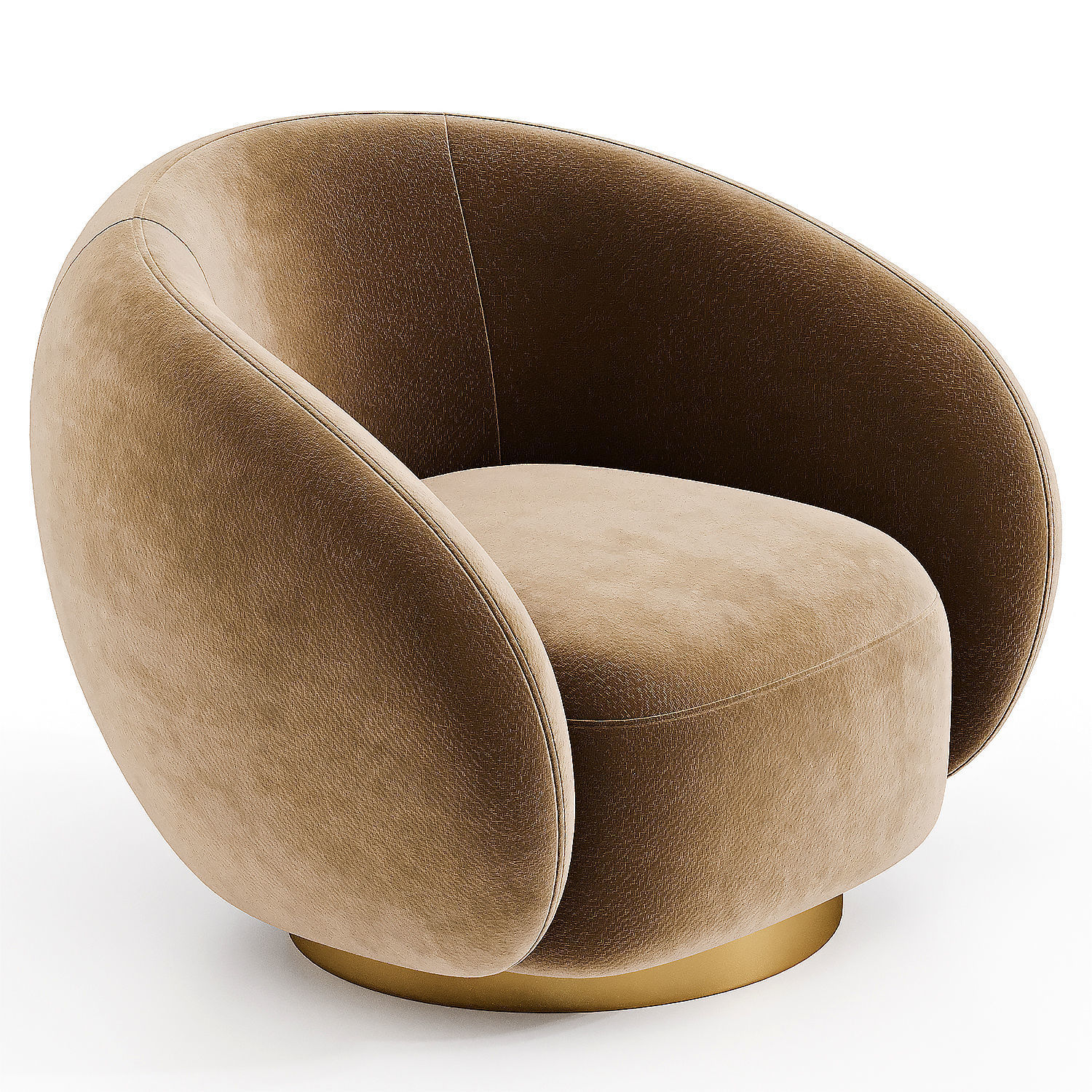 Armchair Low-poly 3D model_1