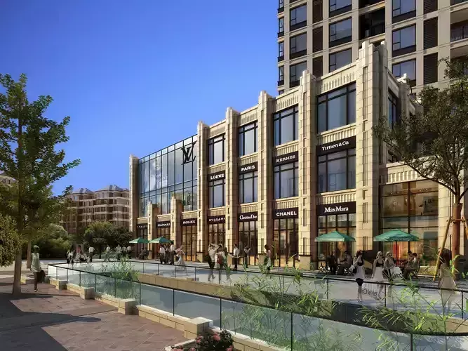 3Dmax fashion city commercial square building 85