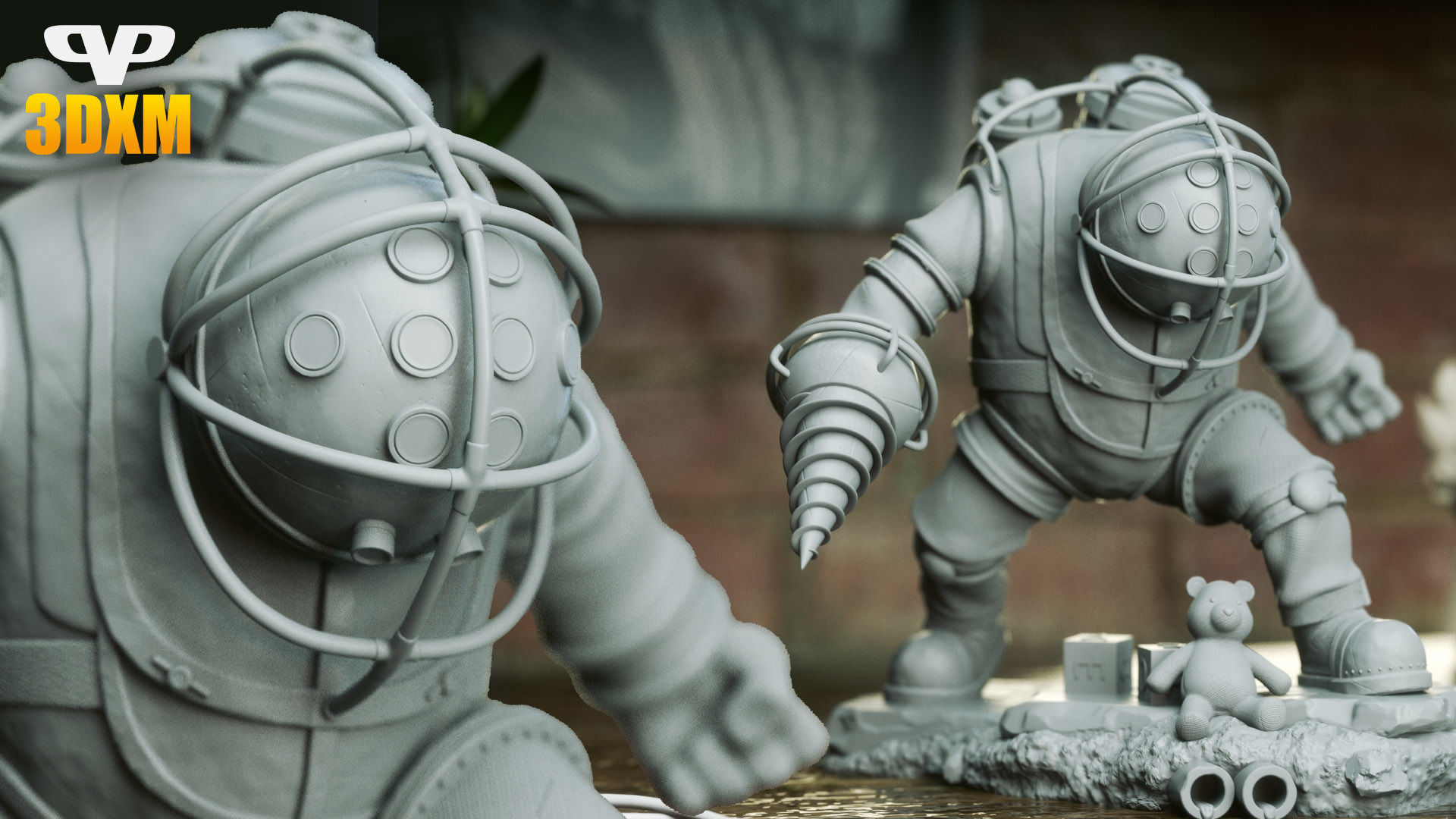Big Daddy Bioshock STL for 3D Printing 3DXM ChibiSTL 3D model 3D ...