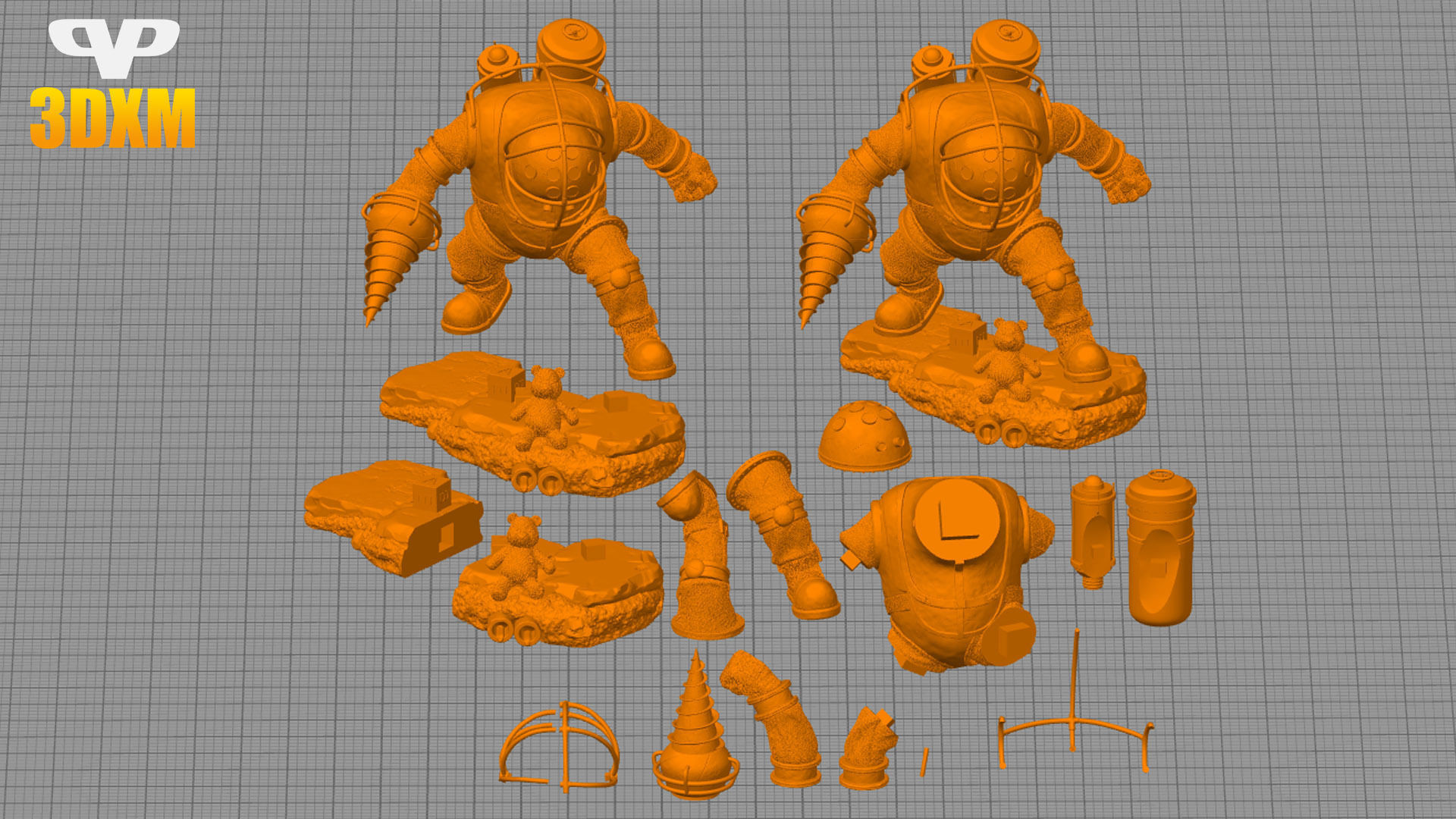 Big Daddy Bioshock STL for 3D Printing 3DXM ChibiSTL 3D model 3D ...
