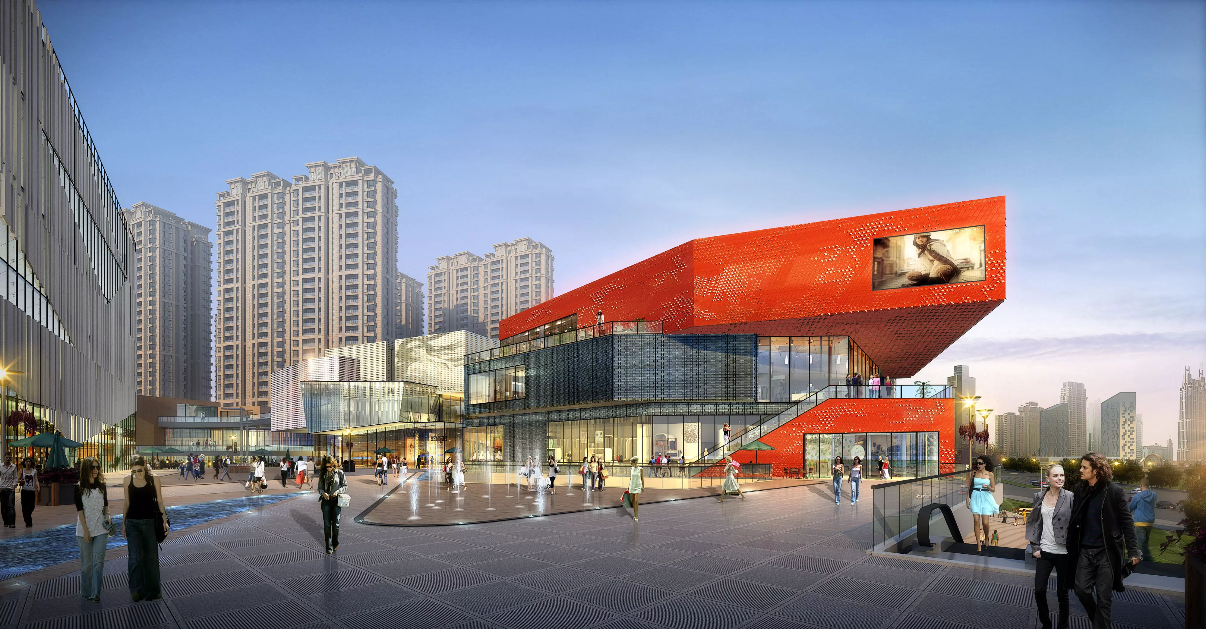 3Dmax fashion city commercial square building 87 3D model