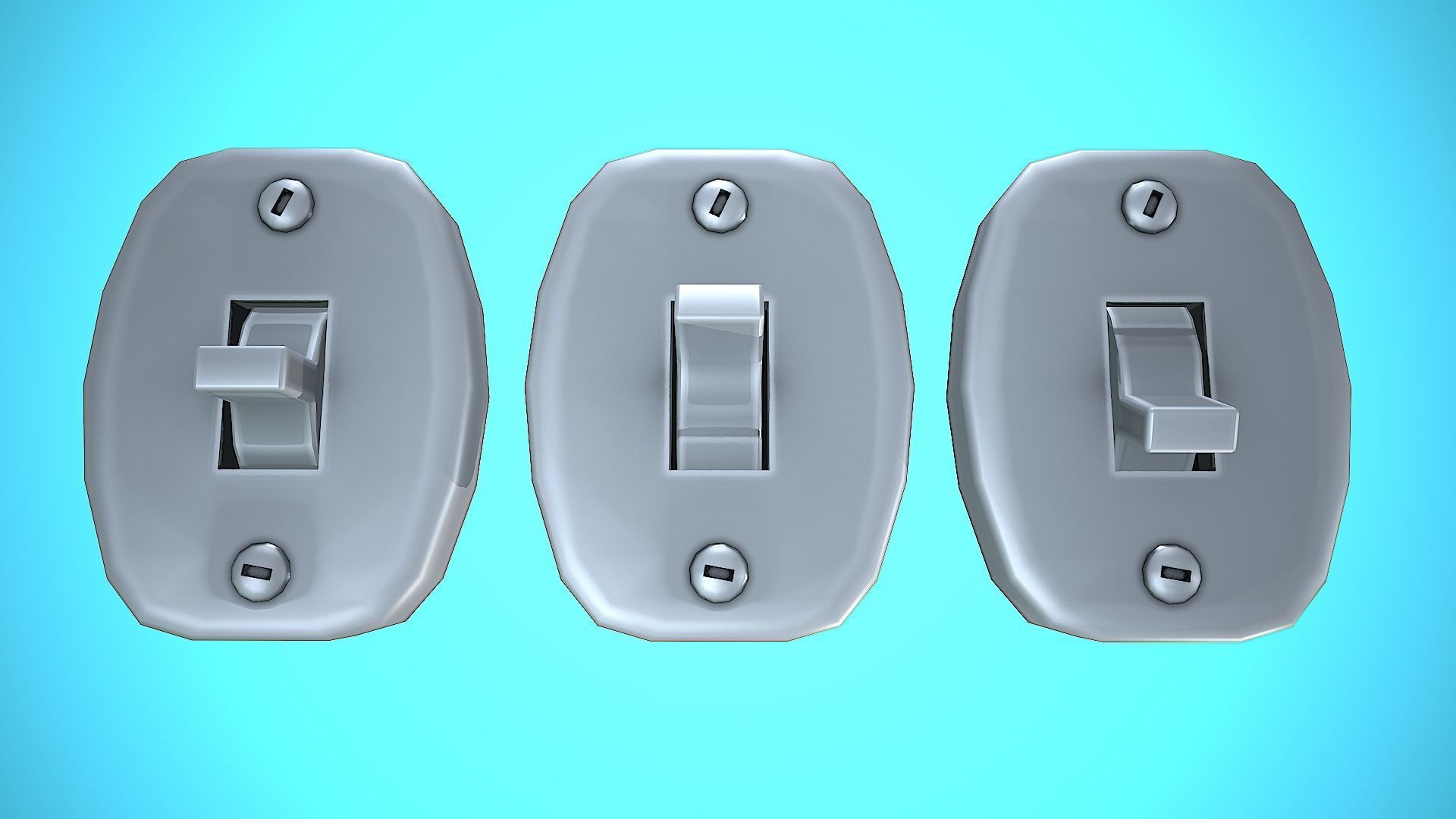 LIGHT SWITCHER 01 CARTOON STYLIZED Low-poly 3D model_5