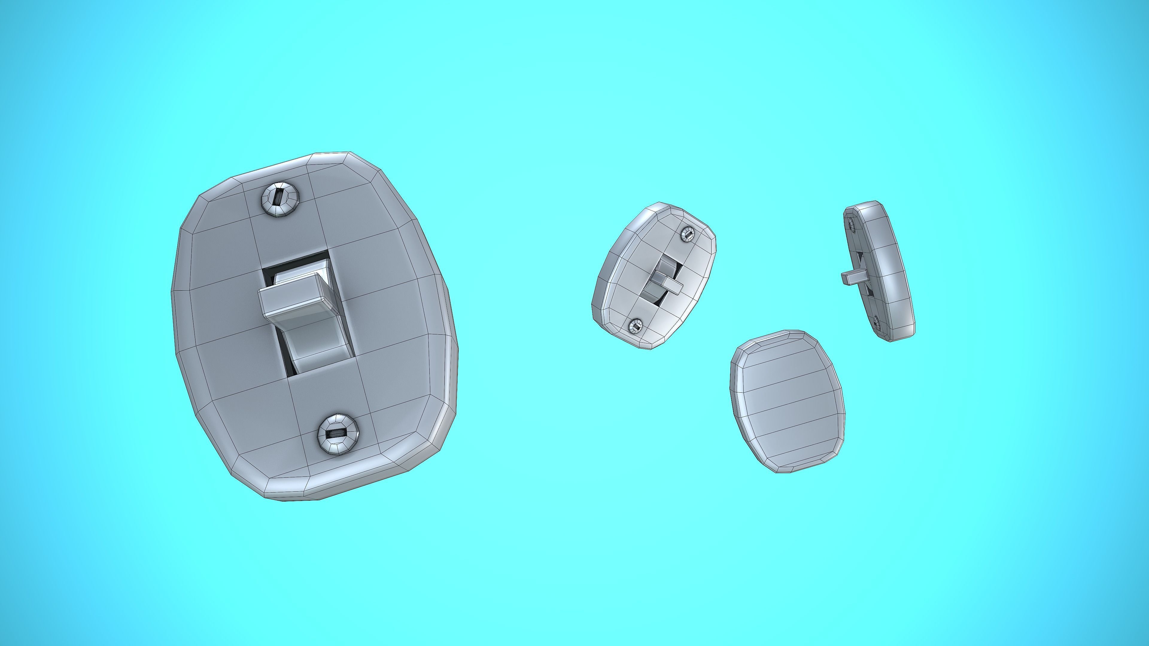 LIGHT SWITCHER 01 CARTOON STYLIZED Low-poly 3D model_3