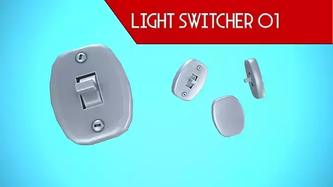 LIGHT SWITCHER 01 CARTOON STYLIZED Low-poly 3D model