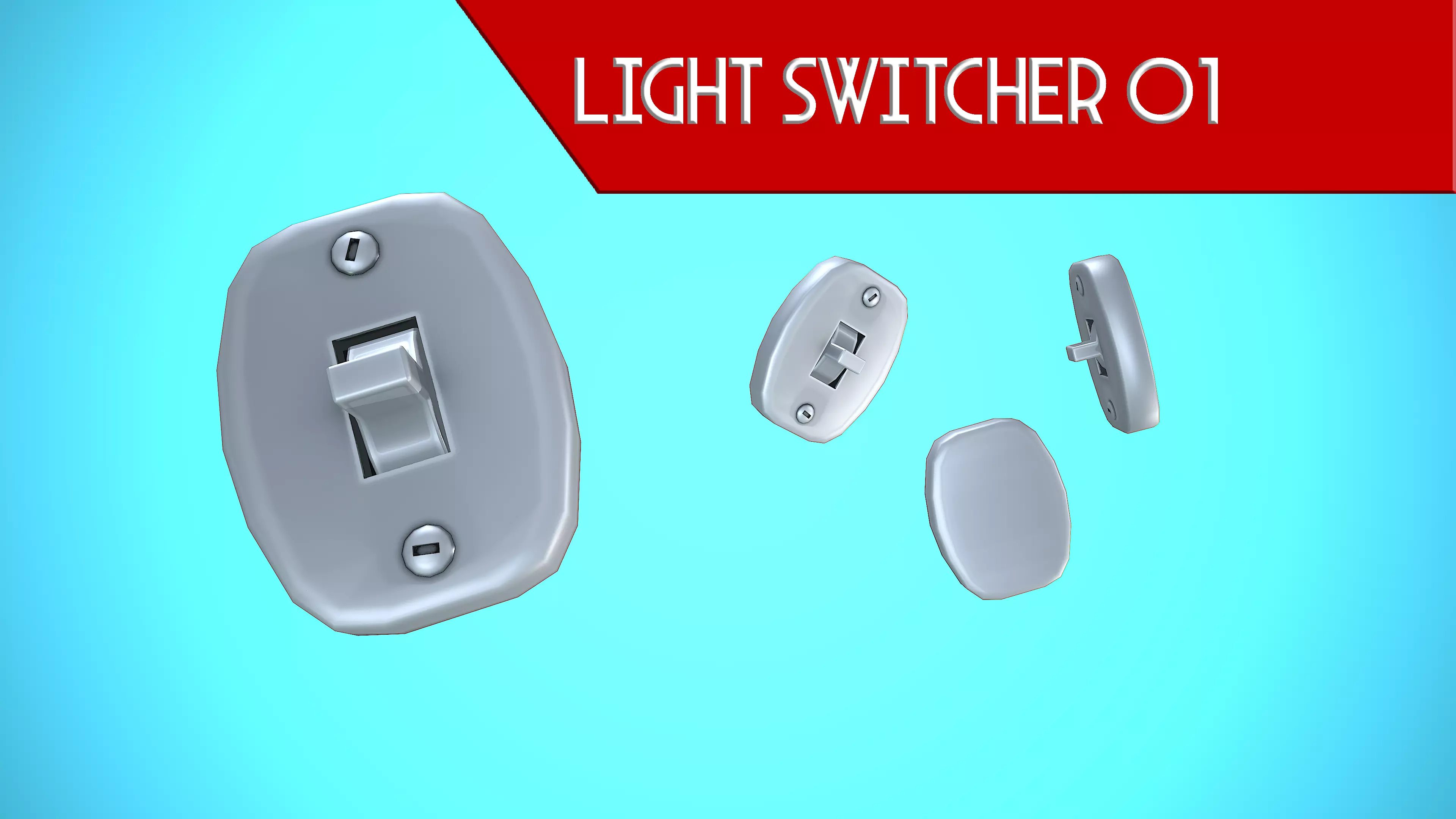 LIGHT SWITCHER 01 CARTOON STYLIZED Low-poly 3D model_0