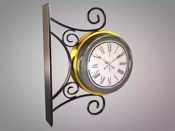 Wall Clock 04 Low-poly 3D model