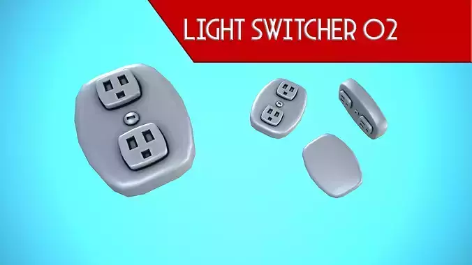  LIGHT SWITCHER 02 CARTOON STYLIZED Low-poly 3D model