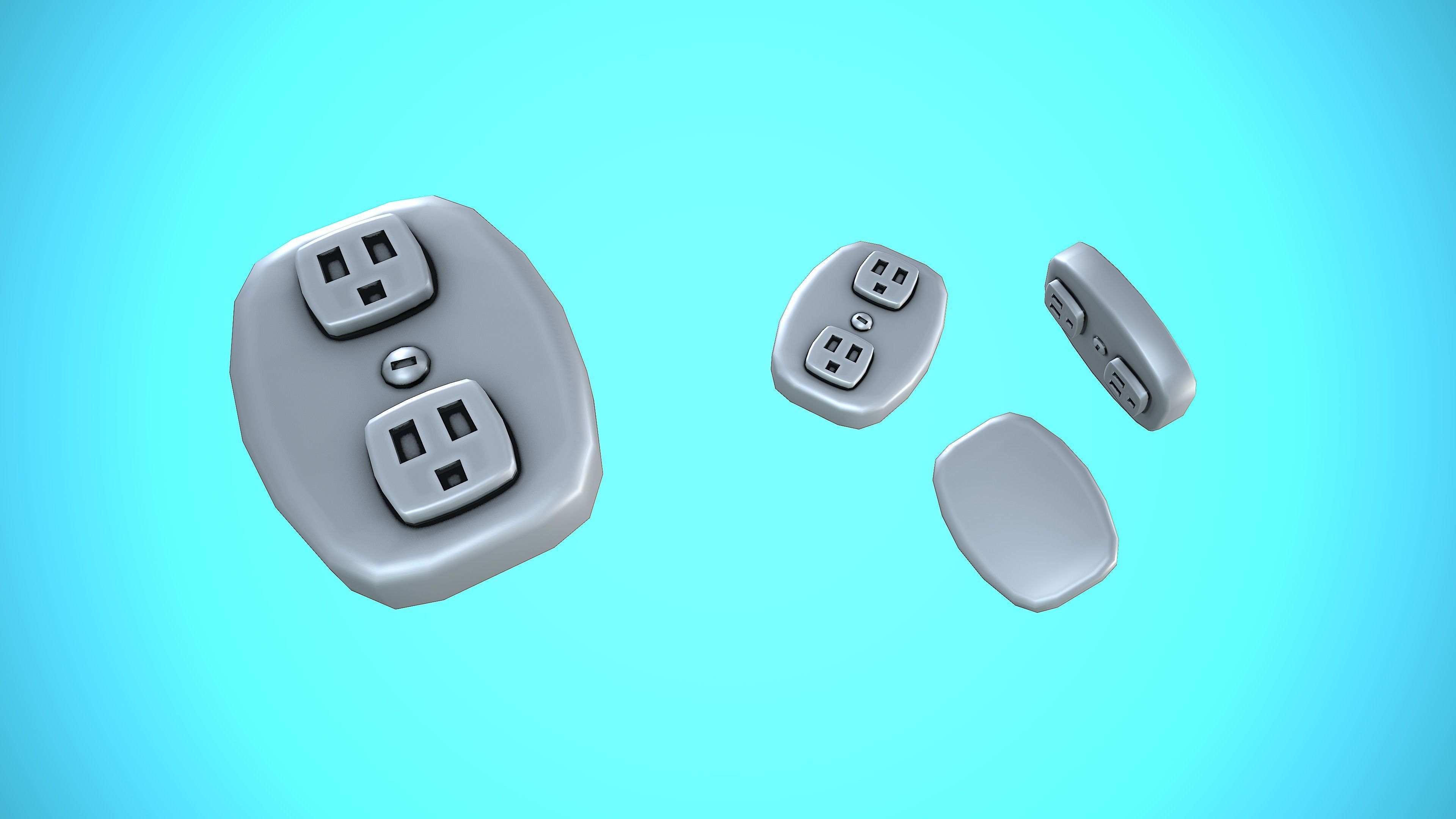  LIGHT SWITCHER 02 CARTOON STYLIZED Low-poly 3D model_4