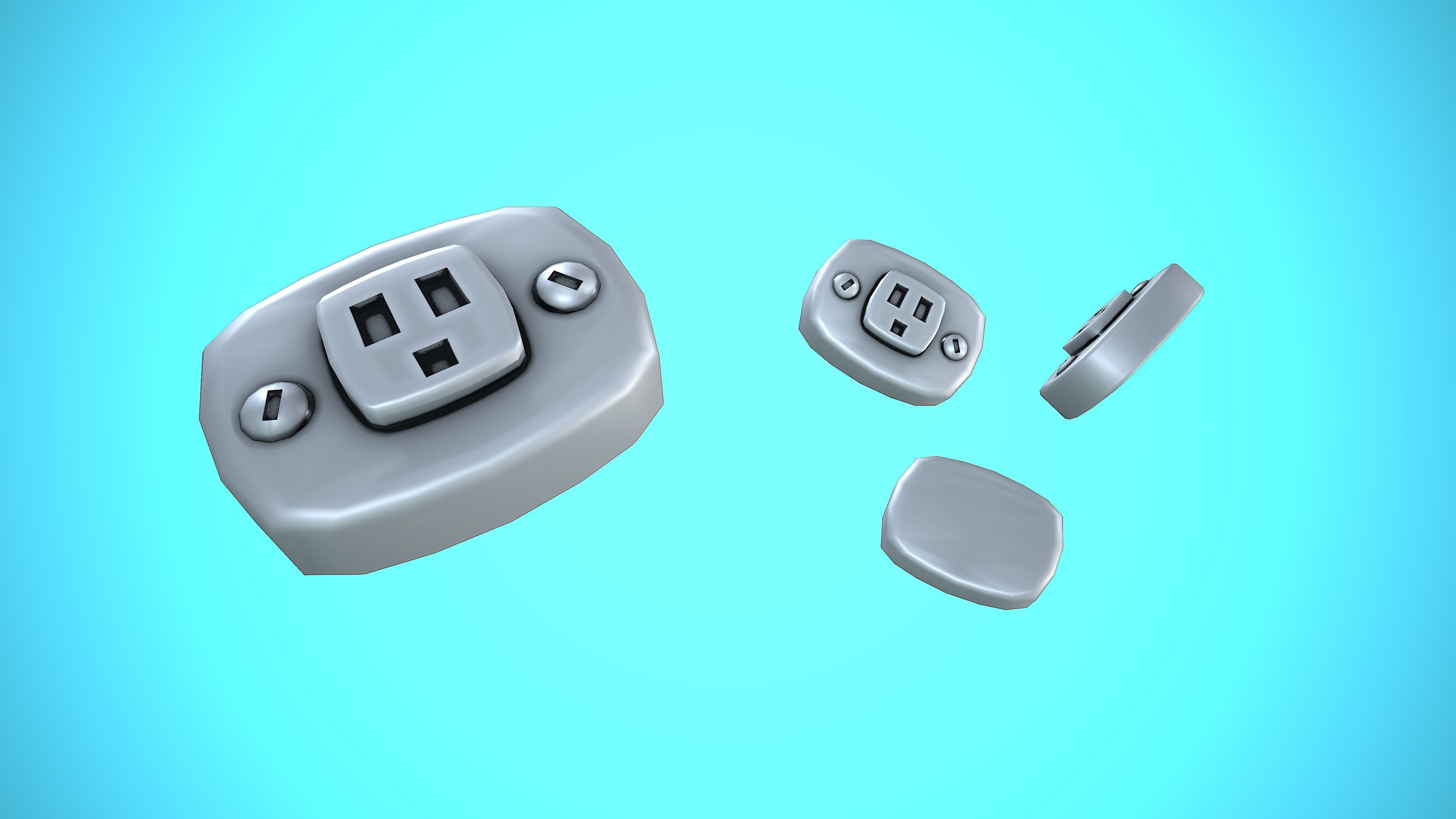 LIGHT SWITCHER 03 CARTOON STYLIZED Low-poly 3D model_3